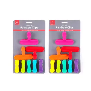 Rainbow Bag Clips 8PK