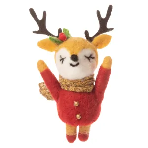 Reindeer In Jacket Ornament