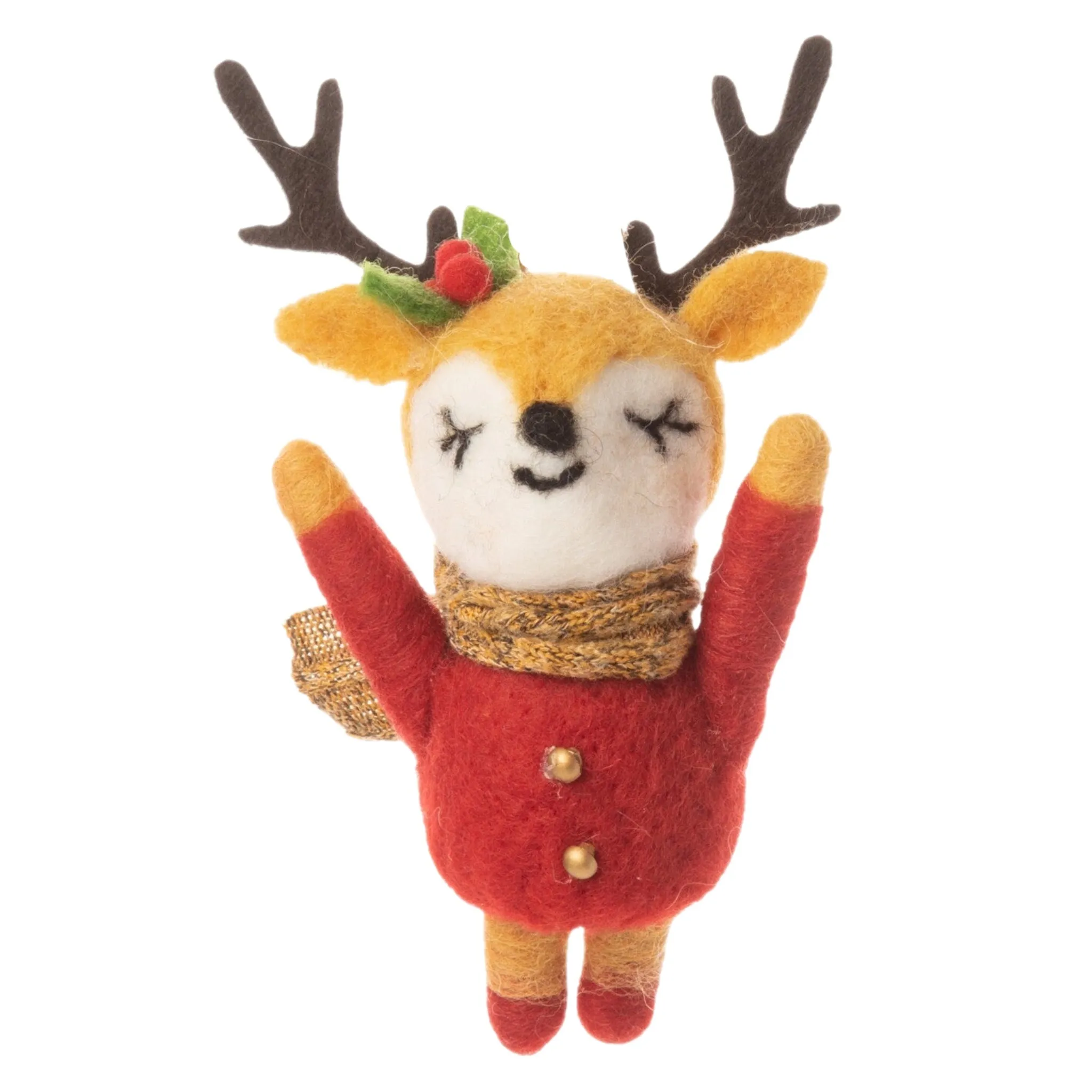 Reindeer In Jacket Ornament