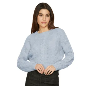 Relish maglia corta con manica lunga lavorata a treccia Grecia RDA2302114047 1744 celeste