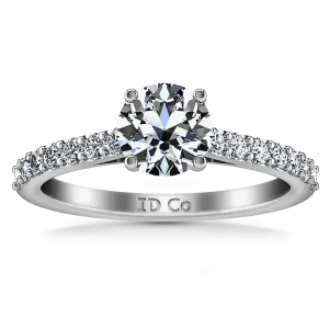 Round Diamond Pave Engagement Ring Harmoney 14K White Gold