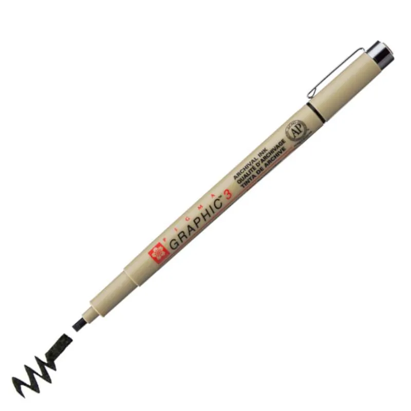 Sakura Pigma Graphic 3.00mm Pen, Black