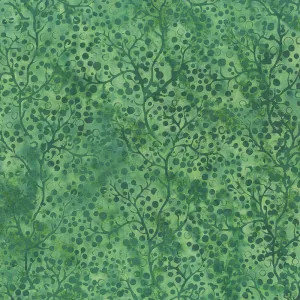 Season's Splendor Batiks - Berries Grasshopper Yardage