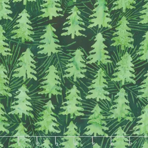 Season's Splendor Batiks - Nordic Trees Fern Yardage