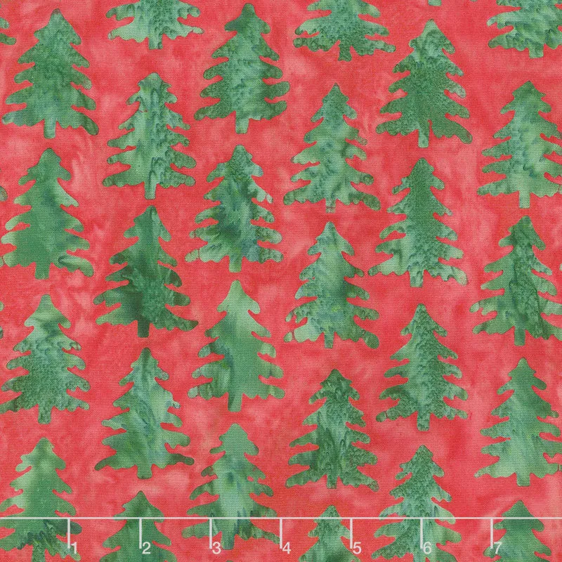 Season's Splendor Batiks - Nordic Trees Multi Christmas Yardage