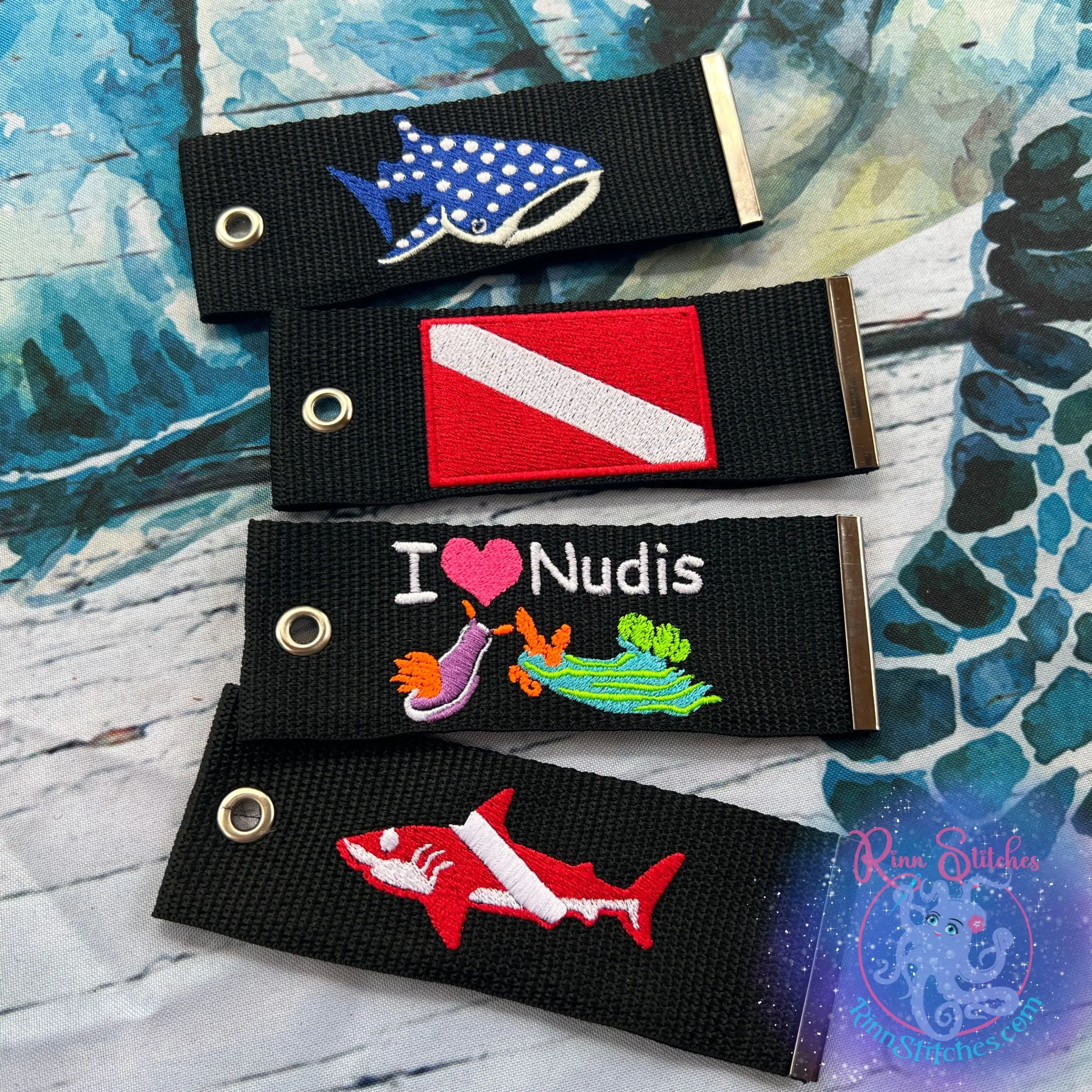 Shark Luggage Tag, Personalized Embroidered Bag Tag