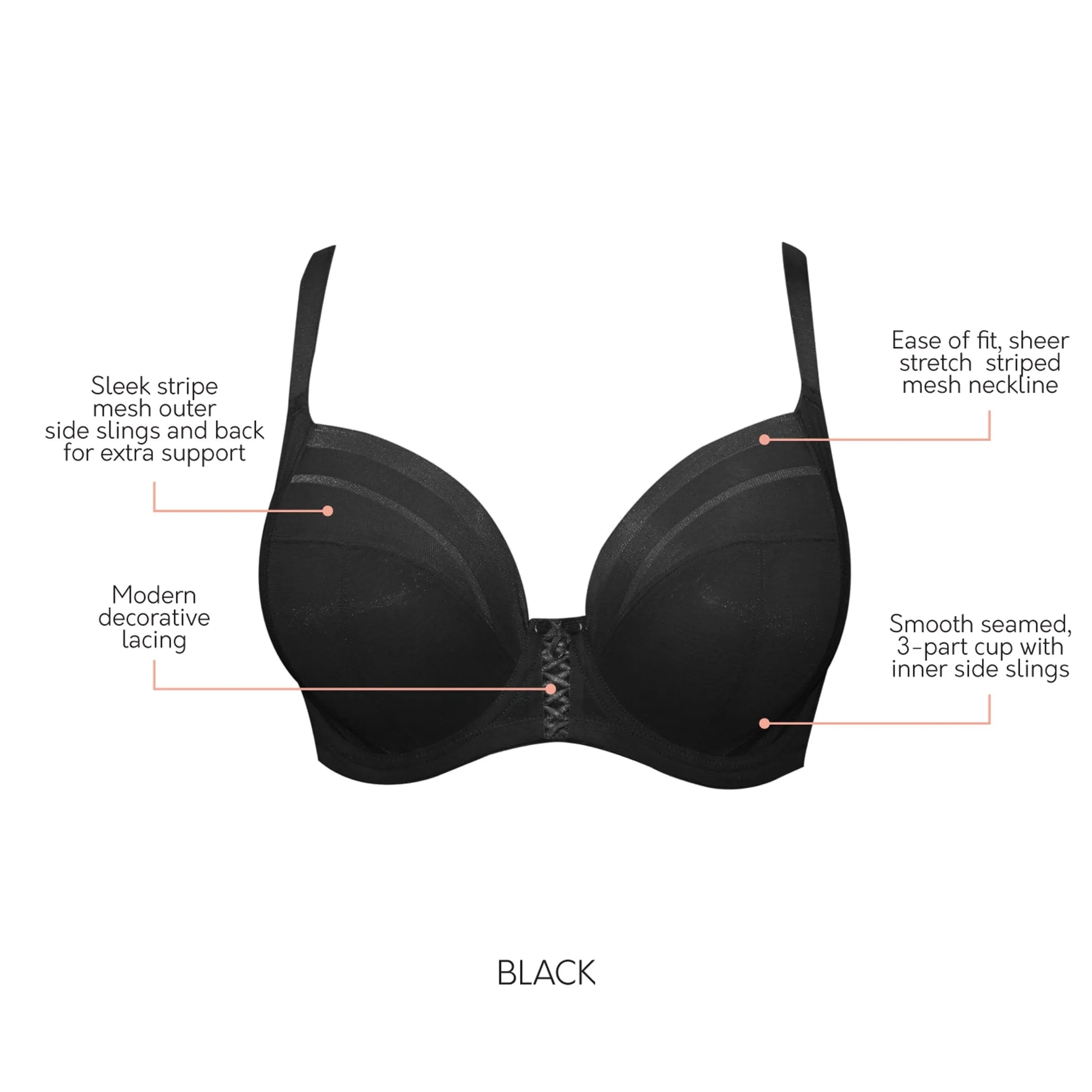 Shea Plunge Sleek Stripe Unlined Bra