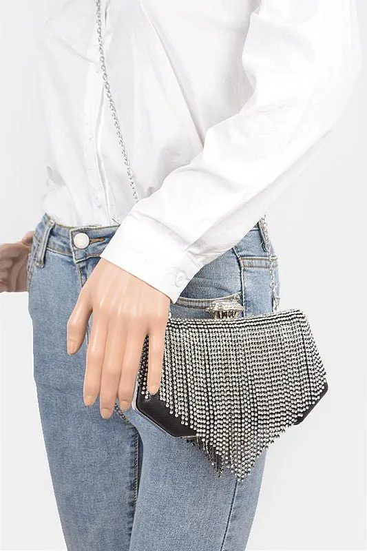 Shimmering Nightfall Fringe Crossbody Bag