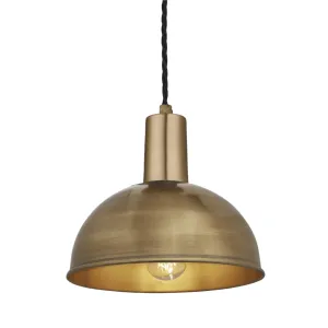 Sleek Dome Pendant - 8 Inch - Brass