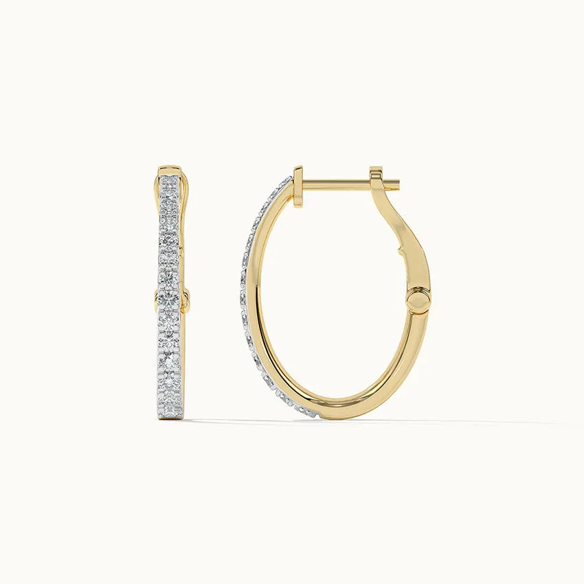 Sleek Pave Medium Hoops
