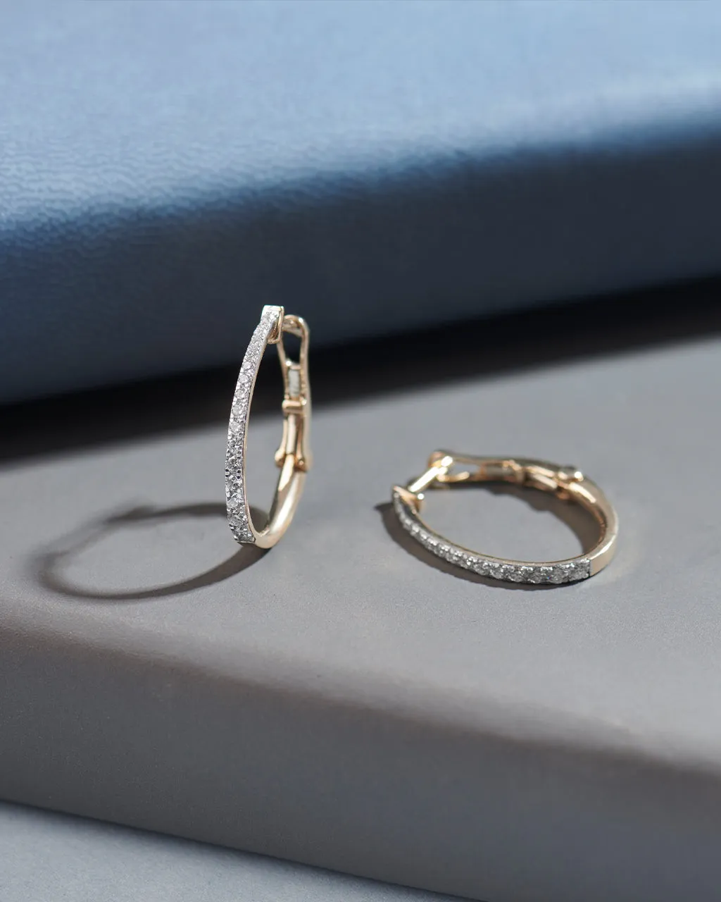 Sleek Pave Medium Hoops