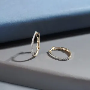 Sleek Pave Medium Hoops
