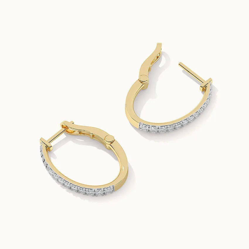 Sleek Pave Medium Hoops
