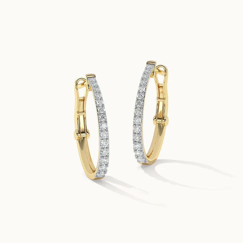 Sleek Pave Medium Hoops