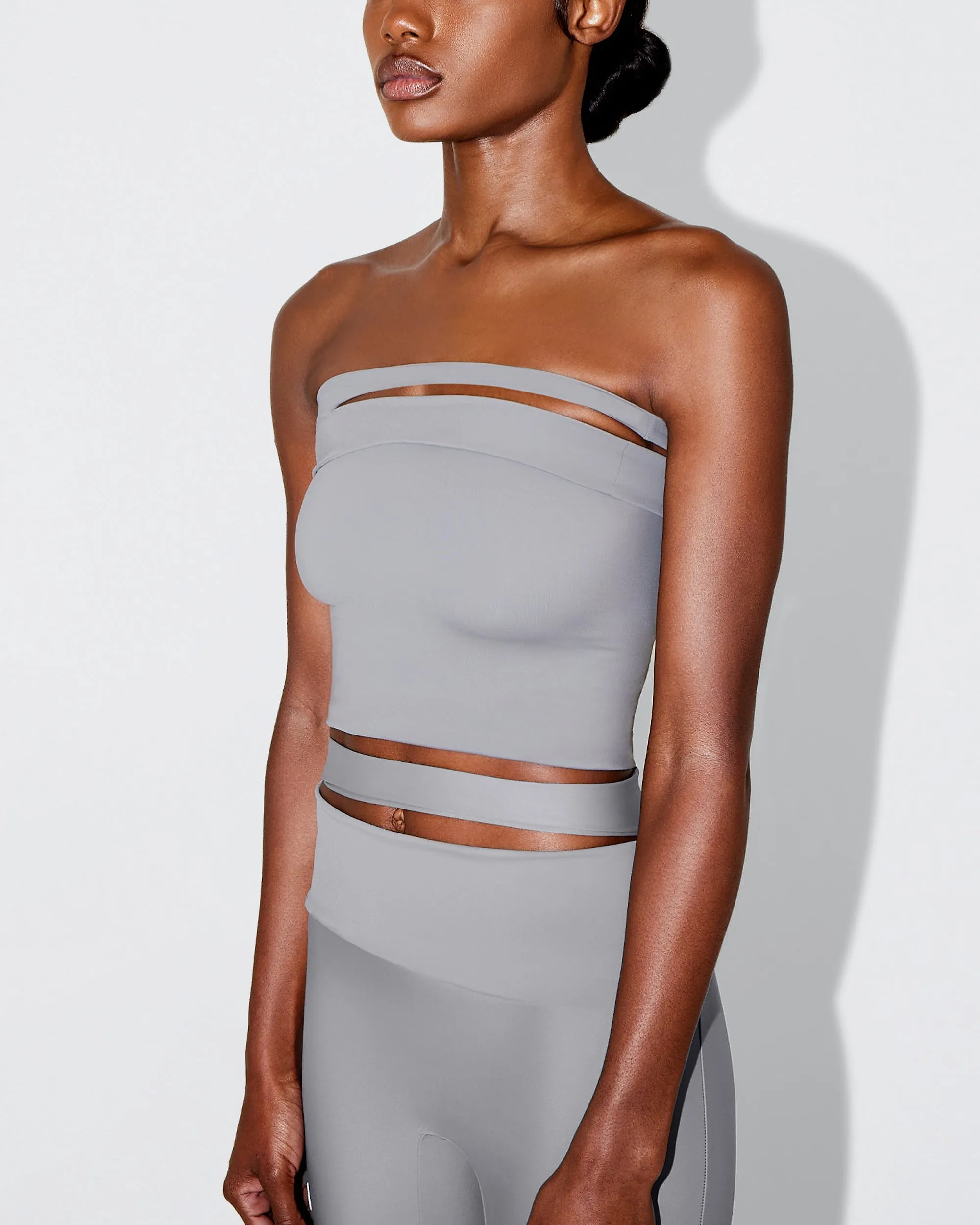 Sleek Stretch Tube Top | Steel Grey