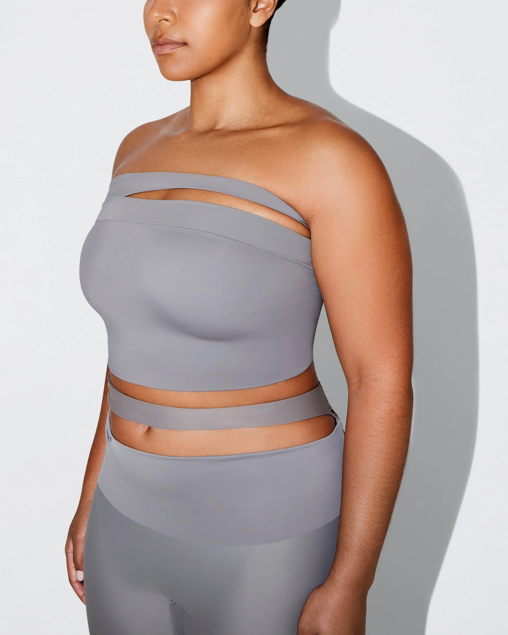 Sleek Stretch Tube Top | Steel Grey