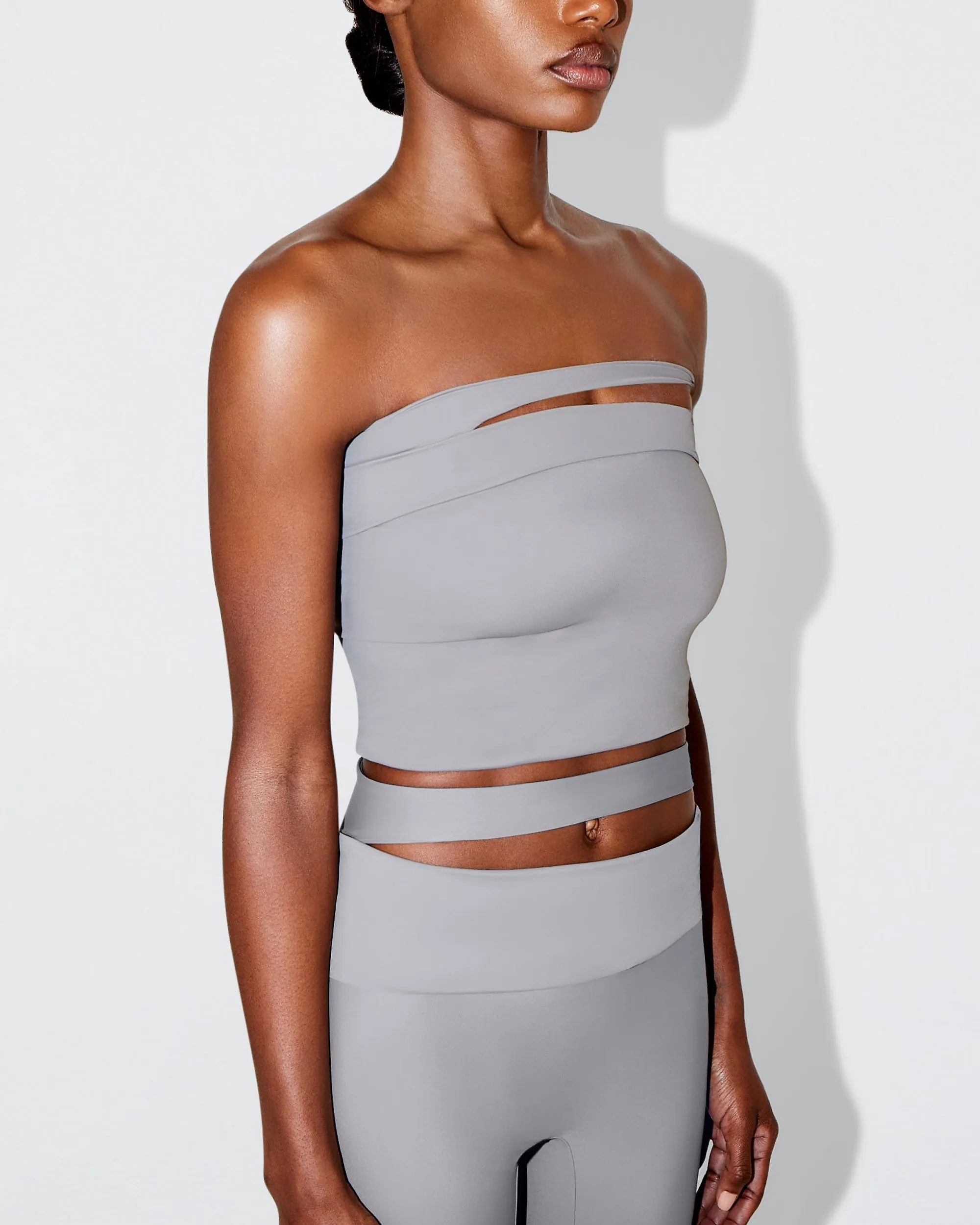 Sleek Stretch Tube Top | Steel Grey
