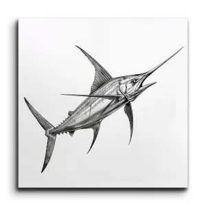 Sleek Swordfish Monochrome Art