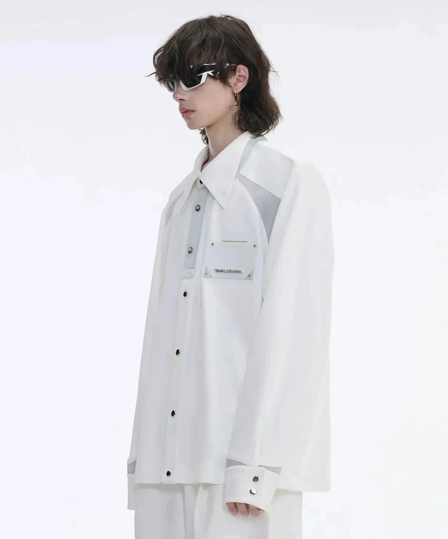 Sleek Wide Shoulder Buttoned Classic Shirt