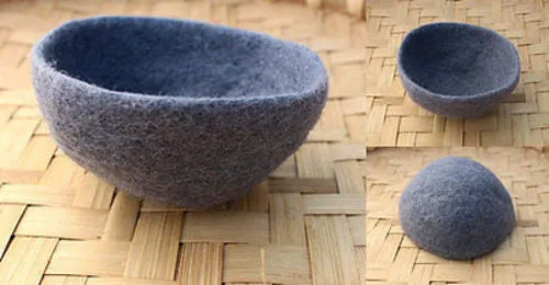 Small Felt Wool Bowls