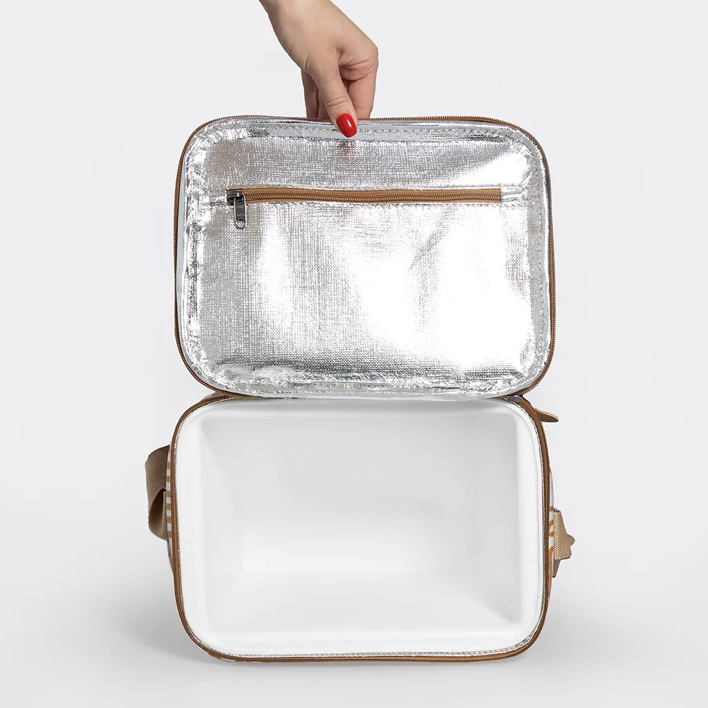 Snack Box Cooler Laminated Fabric Hard Plastic Inner