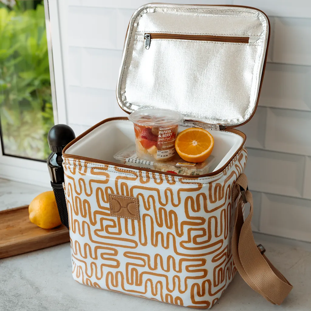 Snack Box Cooler Laminated Fabric Hard Plastic Inner