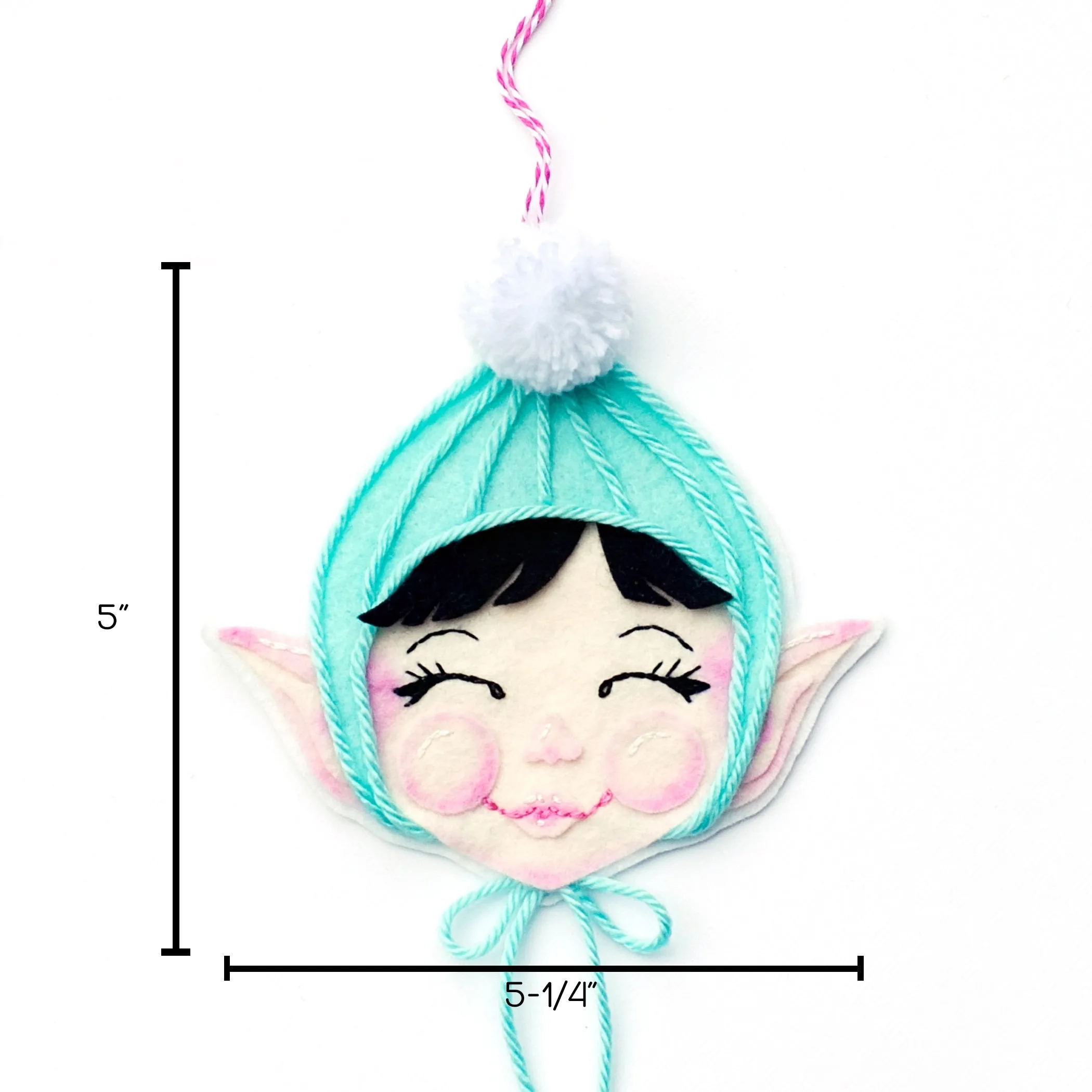Snowball Elf Wool Felt Ornament PDF Pattern