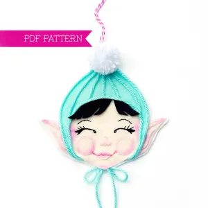 Snowball Elf Wool Felt Ornament PDF Pattern