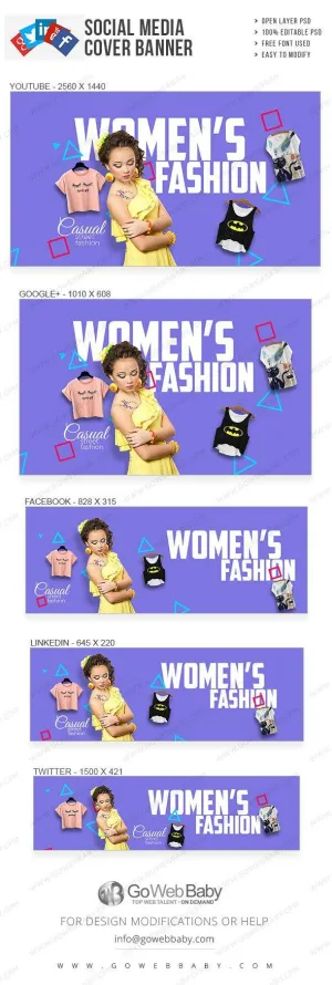 Social Media Cover Banner - Women's Trends For Website Marketing