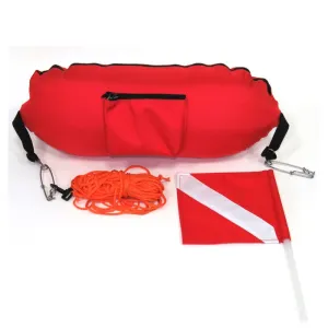 Spearfishing Buoy Safety Inflatable Scuba Diving Surface Signal Marker with 35m High-Visibility Floating Ropes Diver Gear
