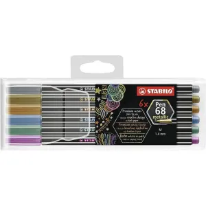 Stabilo Pen 68 Metallic 6pk