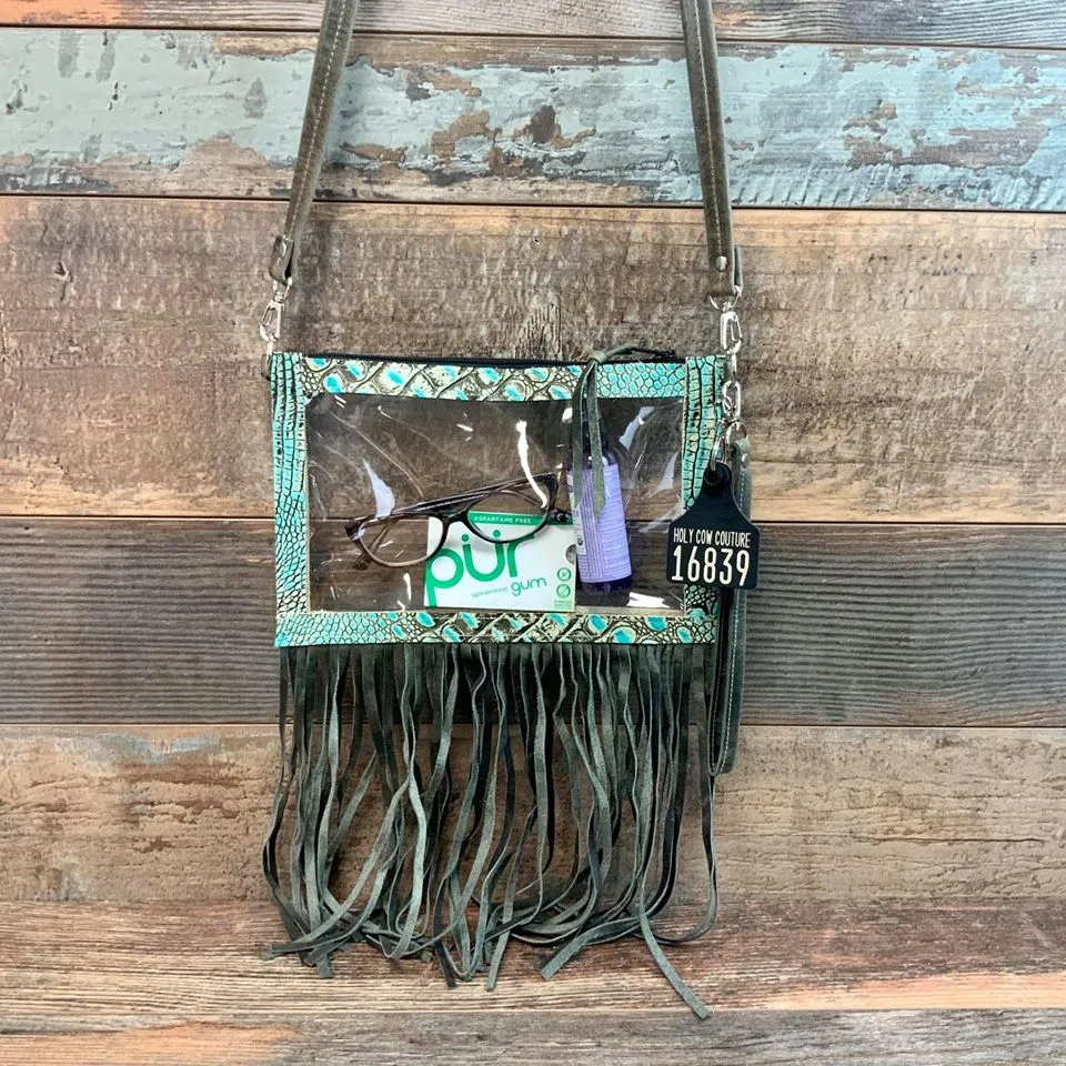 Stadium Ranch Hand - Turquoise Croc Embossed Bottom Fringe