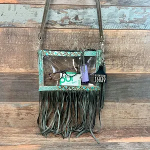 Stadium Ranch Hand - Turquoise Croc Embossed Bottom Fringe