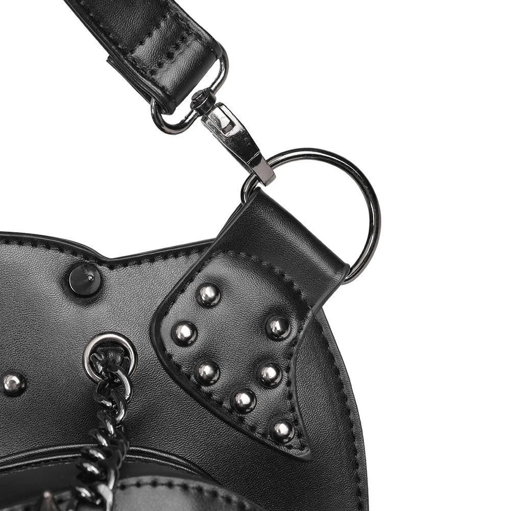 Steampunk Skeleton Pattern Shoulder Waist Bags / PU Leather Motorcycle Bag