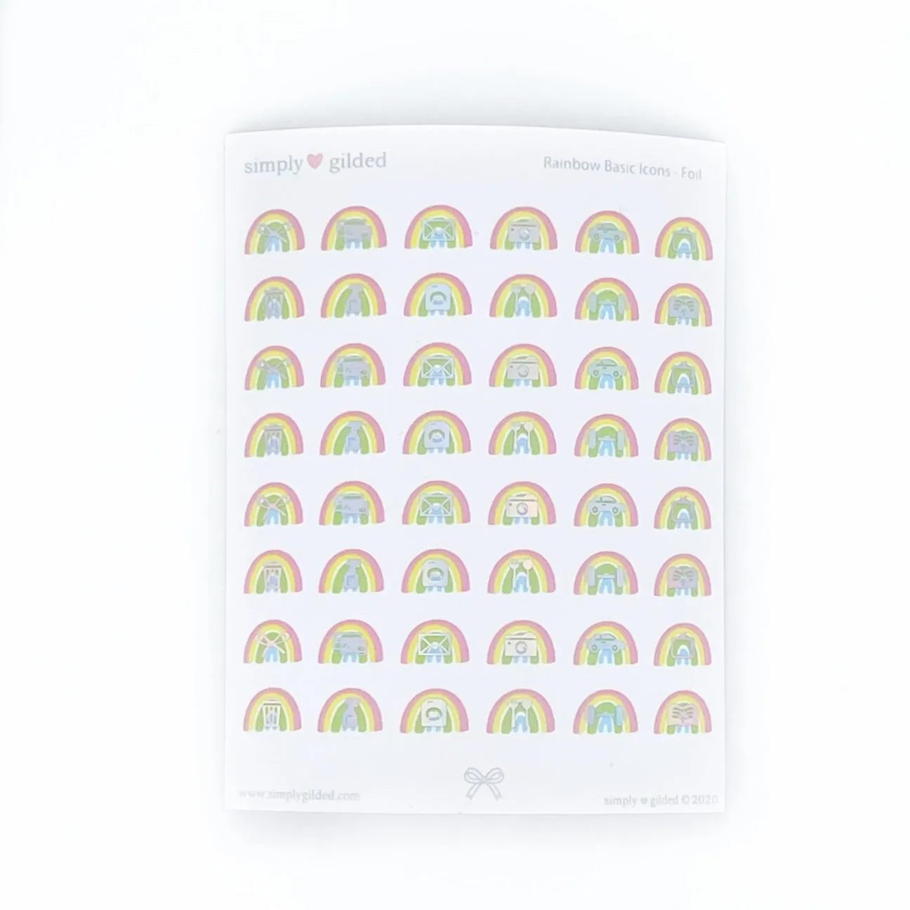 STICKERS - Cheerful Pastel Rainbow Basic Icons (YOU PICK)
