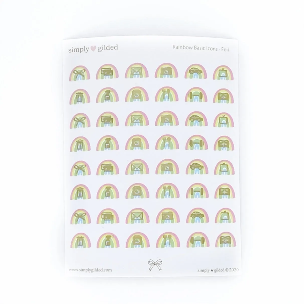 STICKERS - Cheerful Pastel Rainbow Basic Icons (YOU PICK)