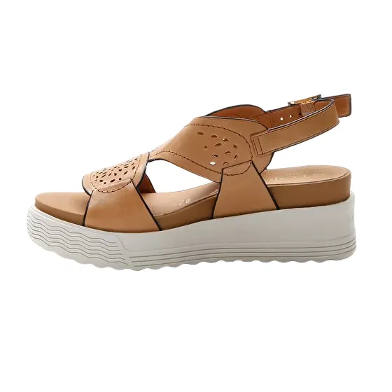Stonefly sandalo da donna con zeppa in pelle Parky 19 Calf 219123 049 abbronzatura scura