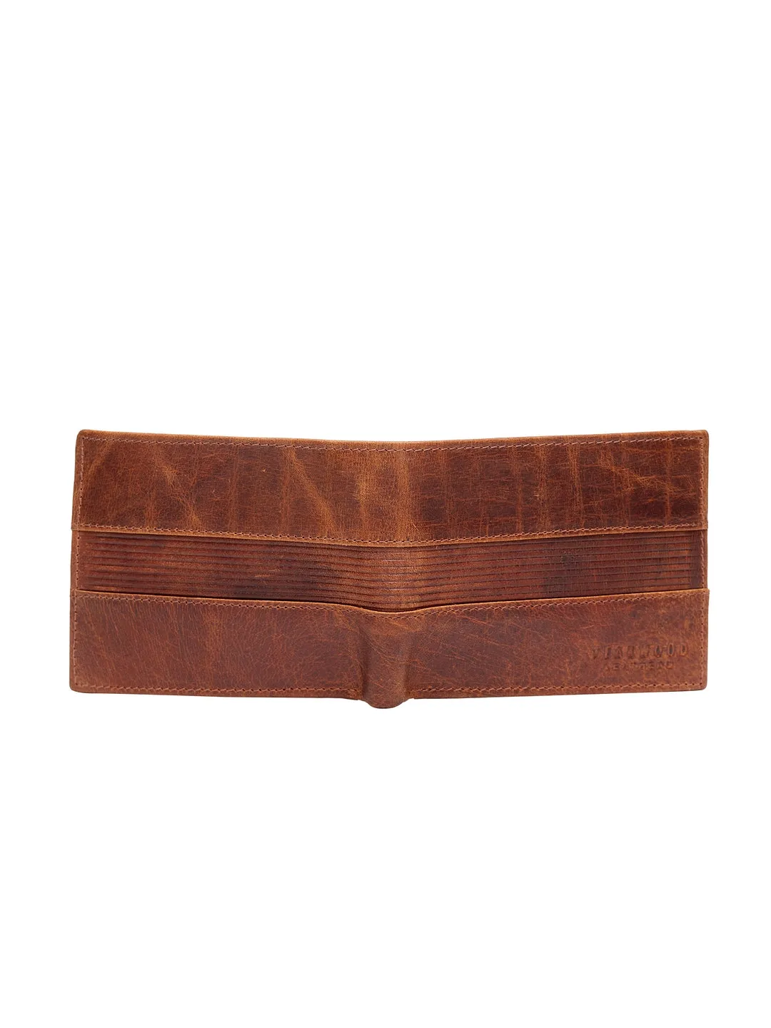 Teakwood Genuine Leather Tan Brown Solid RFID Two Fold Wallet