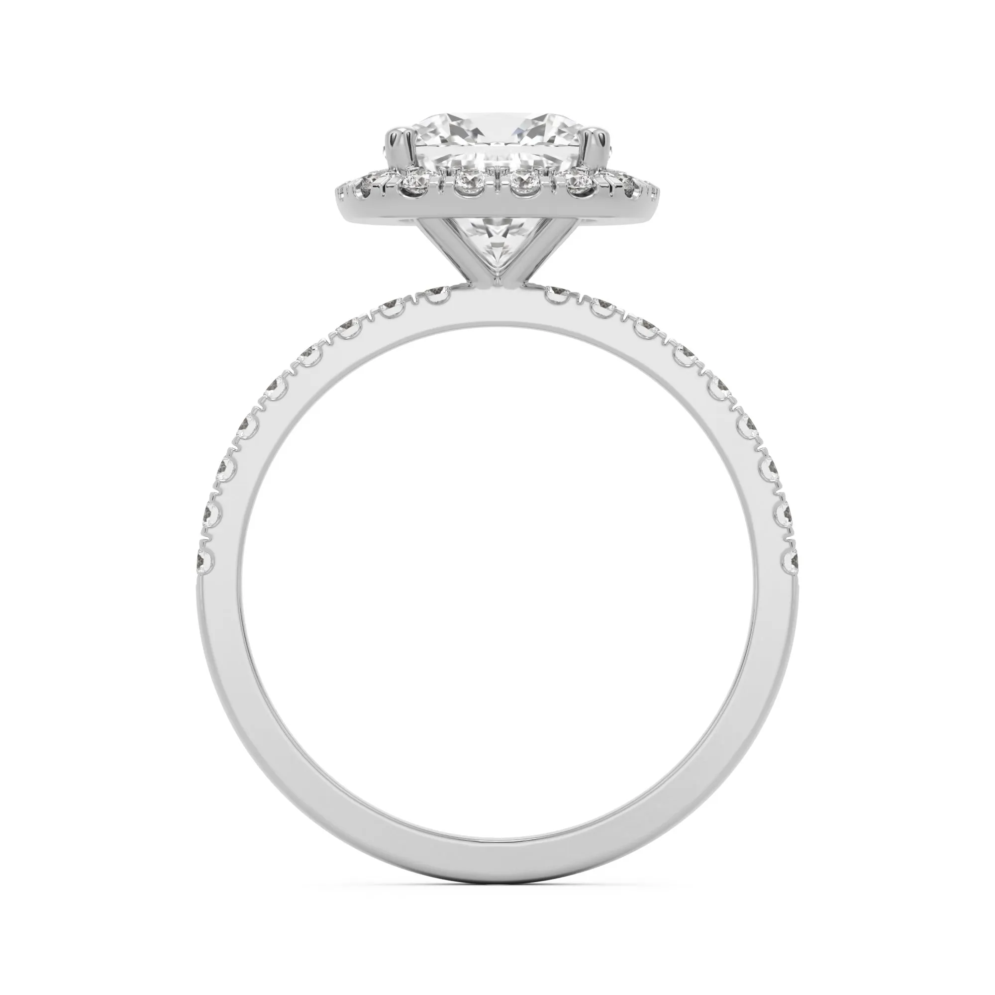 The Elongated Cushion Halo Pavé