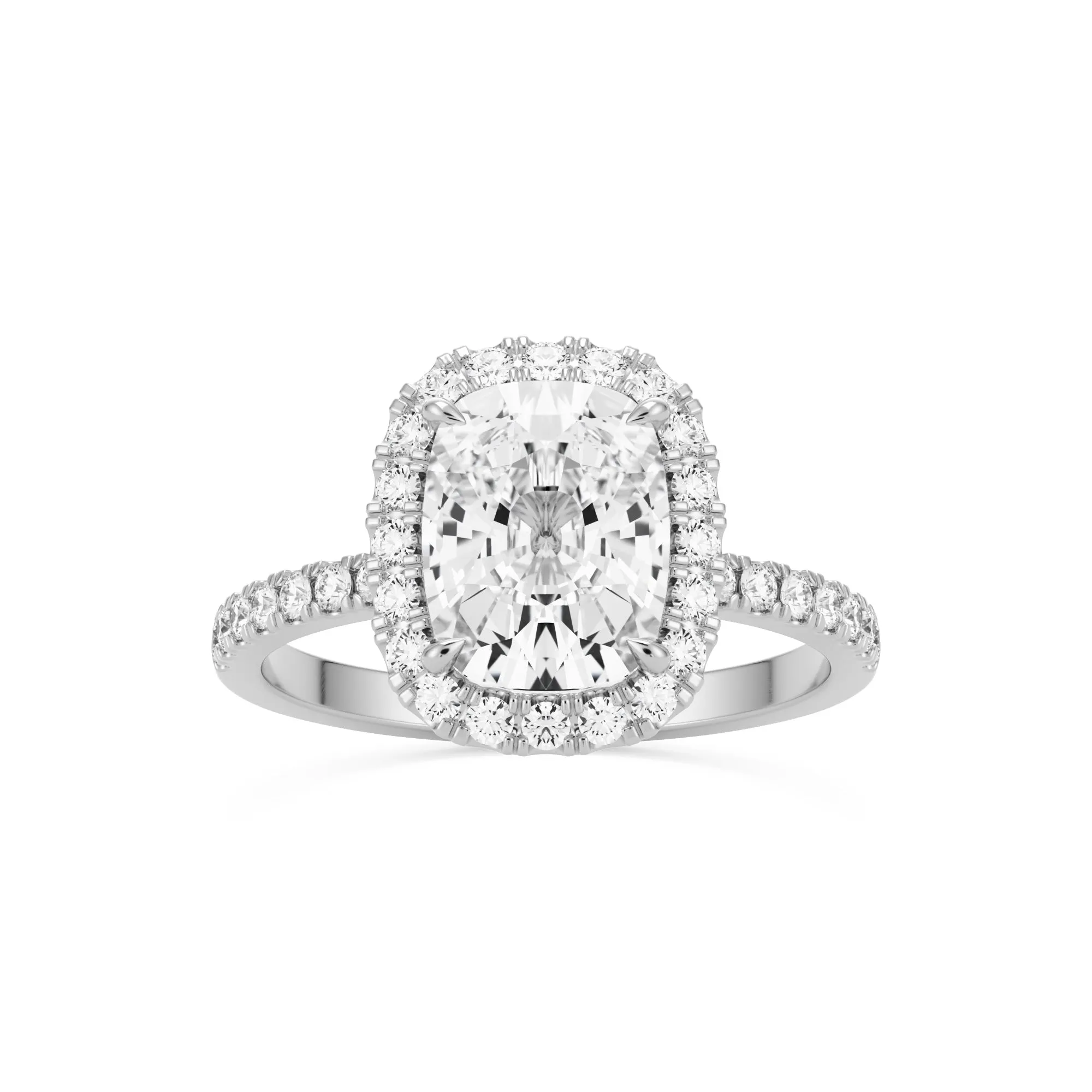 The Elongated Cushion Halo Pavé