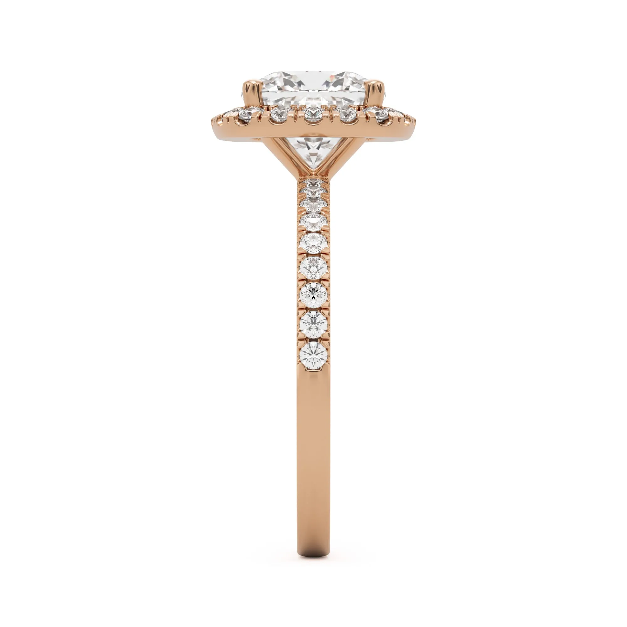 The Elongated Cushion Halo Pavé