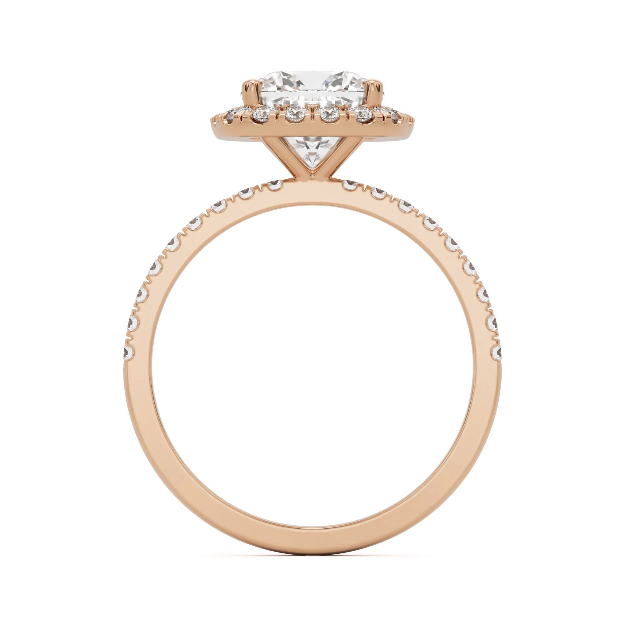 The Elongated Cushion Halo Pavé