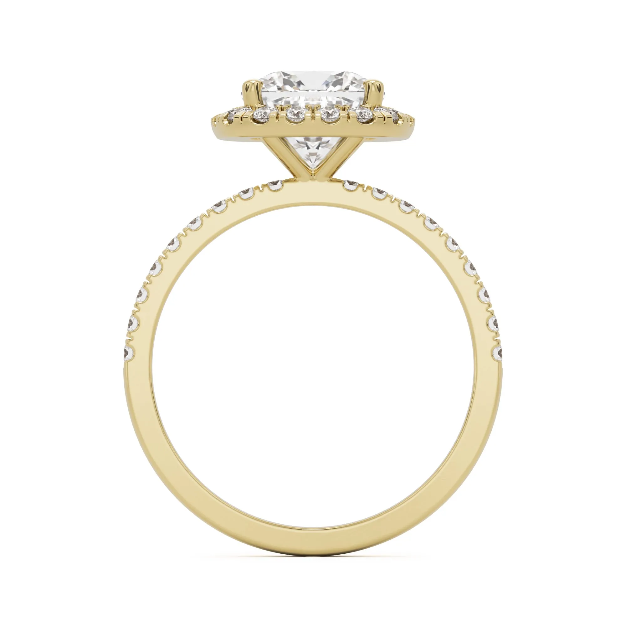 The Elongated Cushion Halo Pavé