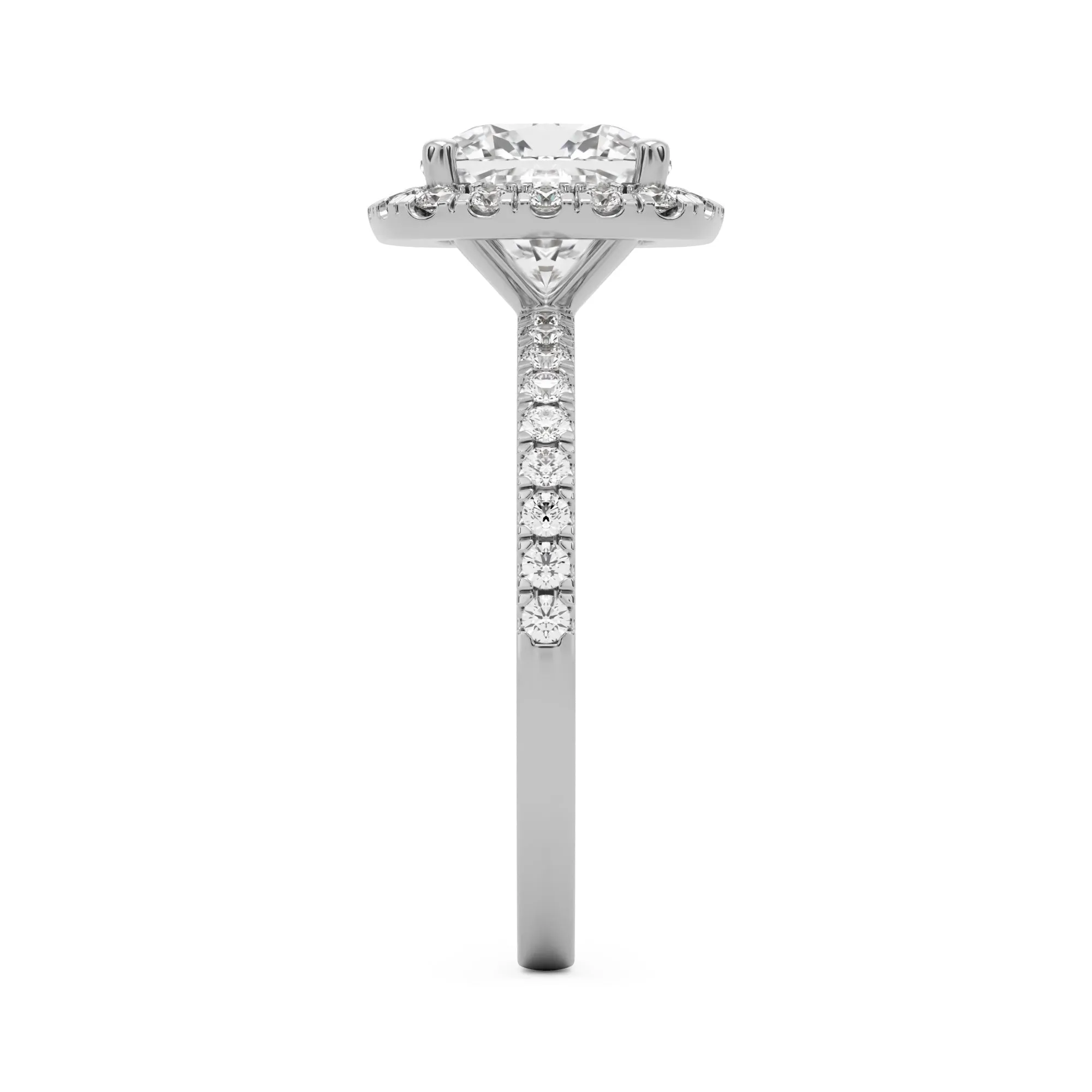The Elongated Cushion Halo Pavé