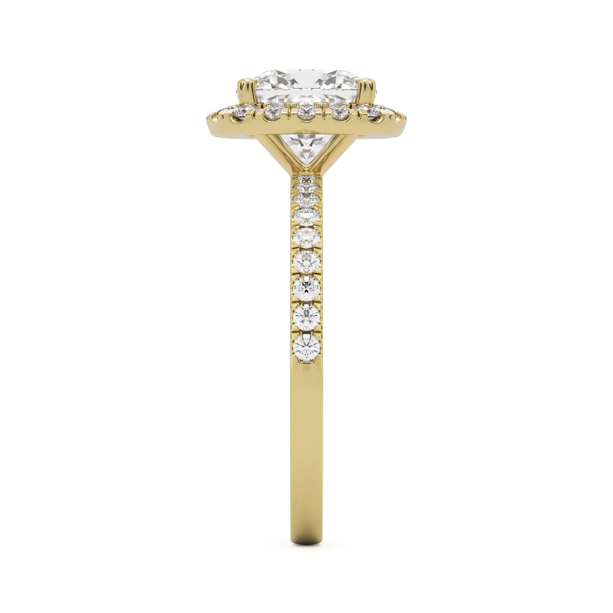The Elongated Cushion Halo Pavé