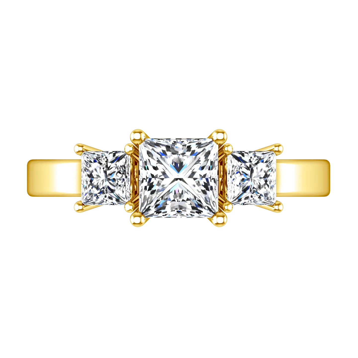 Three Stone Engagement Ring Alana 14K Yellow Gold