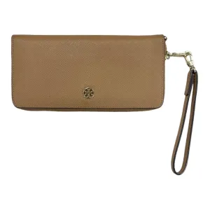 Tory Burch Robinson Continental Long Leather Wallet Camel