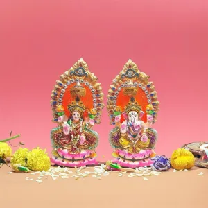 Traditional Lakshmi Ganesh Idol Set