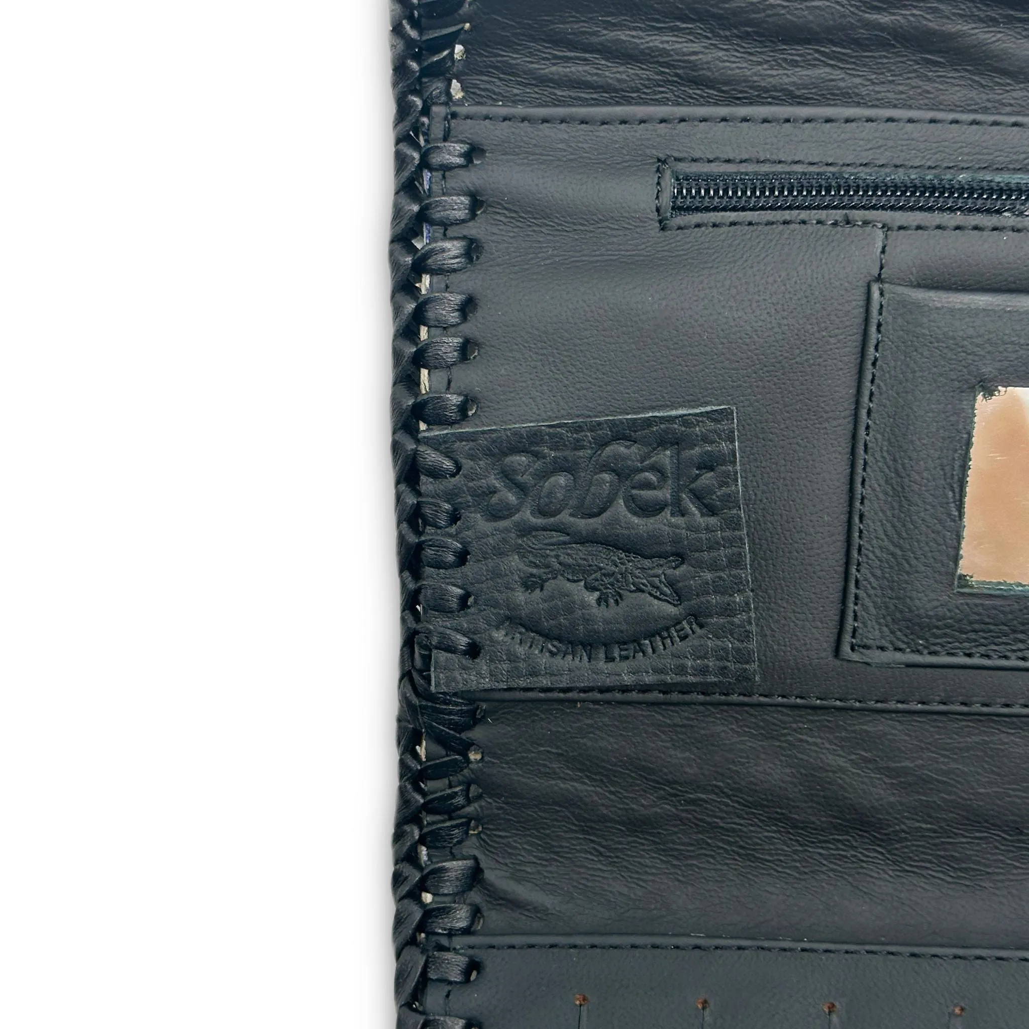 Trifecta Natural Snakeskin Artisan Whipstitch Clutch
