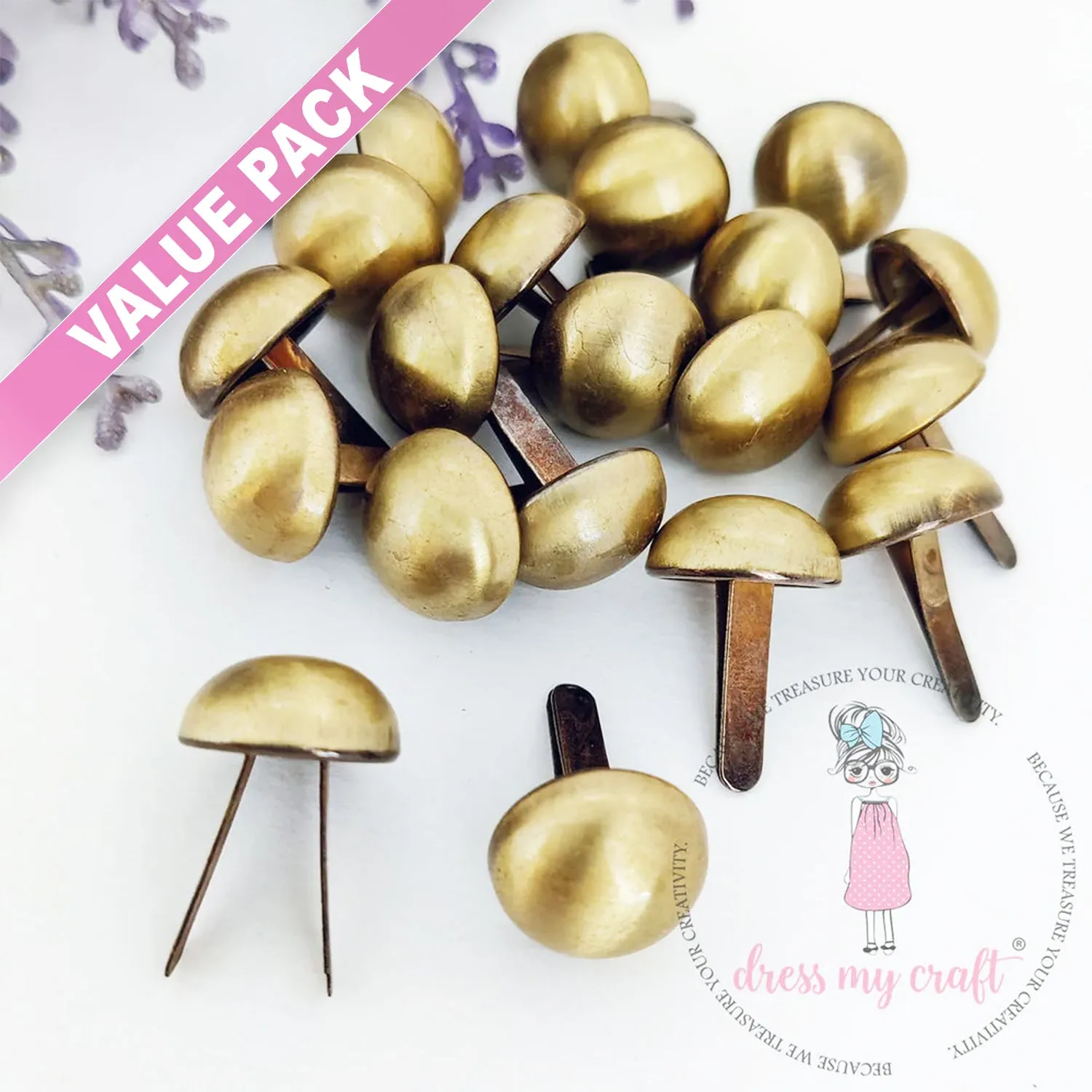 Value Pack - Antique Bronze Brads - 15 MM